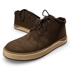 Olukai Papaku 'Ili Men's Chukka Boots 11.5 Tan Khaki Leather Waterproof Lace Up